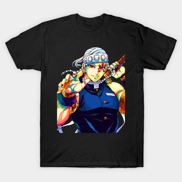 Tengen Uzui Demon Slayer Pop Art T-Shirt by SiksisArt